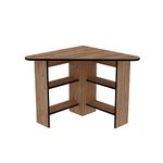 Gredos Computer Desk, Corner Desk, Writing Desk with Storage Shelves (Atlantic Pine - Black Band)