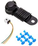 Maypole 12N Towbar Wiring Kit with Audible Relay 7 Pin Pre-Wired Socket with 1.5 m Cable, Mounting Plate With Gasket and Fixings, Black