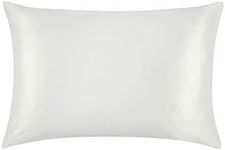 Jasmine Silk 100% 22 Momme Mulberry Charmeuse Silk Pillowcase for Hair and Skin 50 cm x 75 cm Envelope Closure (Ivory)