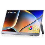 ARZOPA Portable Monitor, 16.1" FHD 1080P Kickstand 100% sRGB High Color Gamut Portable Laptop Monitor IPS Eye Care Screen for High-end Office & Entertainment - Z1C Grey