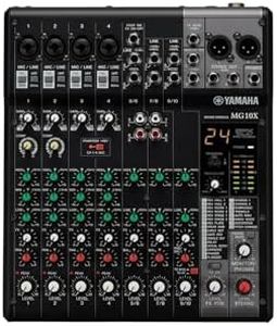 YAMAHA MG10X Analog Audio Mixer (4 XLR + 3 Stereo + Effects without USB), Black