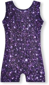 MYQFF Gymnastics Leotards for Girls 4T 5T 4T-5T Toddler Kids Purple Tumbling Outfits Biketards Unitard