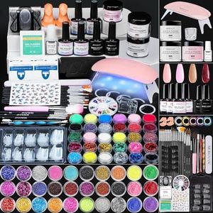 Morovan Acrylic Nail Kit with Everything: Gel Nail Polish Kit with Premium Acrylic Powder Fast Curing UV Gel Beginner Friendly Nail Extension Kit