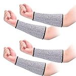 ANCIRS 2 Pairs 22cm Cut Resistant Sleeves for Arm Protection, Protective Arm Sleeve Guards for Dog Bite, Cooking, Sun Exposure Burn- Grey