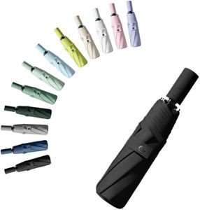 Travel Folding Umbrella Automatic Open/Close Handle Coating Layer Fabric Blocking/Portable Golf/Car Compact Umbrella/Lightweight Small Backpack/Rain Sun Anti UPF 50 UV Protection 99.9% /Men Women Kids