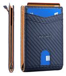 Slim Bifold Wallet,BULLIANT Money Clip Minimal Pocket Wallet For Men 10 Cards 3.1"x4.5", Pull-tap Access,RFID Blocking