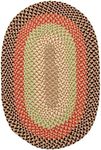 Super Area Rugs Oval 2' X 3' Brown - Red - Green Oval Braided Rug for Farmhouse Style Kitchens and Bathrooms