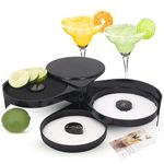 Saltyvano - Margarita Salt Rimmer Set 3 Tier Glass Rimmer for Cocktails - Cocktail Rimmer Bartending Supplies - Perfect as Drink Rimmer & Citrus Rimmer for a Bartender - Fits Various Glass Sizes