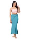 Jaanvi fashion Women's Lycra Fishcut Saree Shapewear,Petticoat,Skirt, Comfortwear Sky Blue (Diwali Special)