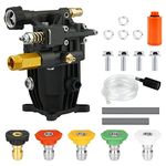 Youxmoto 3/4" Shaft Horizontal Pressure Washer Pump, Max 3300 PSI @ 2.5 GPM Power Washer Pump, Fit for Honda GC190, for Troy-Bilt 20241, for Homelite 308418007 308653057, for Karcher, for Simpson