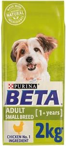 PURINA Beta Adult Small Breed Dry Dog Food Chicken 2kg [Pack of 4]