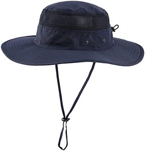 Home Prefer Mens Mesh Bucket Hat UPF 50+ Sun Hat for Outdoor Fishing Hunting Camping Safari Hat Navy Blue