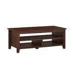 Walker Edison Coastal Grooved Coffee Table 48 Inch Dark Walnut