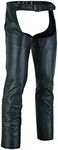 Vance All Season Black Zip-out Insulated Pants Style Biker Leather Motorcycle Chaps (L)