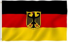 Anley Fly Breeze 3x5 Foot German State Ensign Flag - Vivid Color and UV Fade Resistant - Canvas Header and Double Stitched - Germany Eagle Flags Polyester with Brass Grommets 3 X 5 Ft