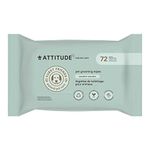 ATTITUDE Pet Grooming Wipes, Hypoallergenic Plant and Mineral-Based Ingredients, Vegan and Cruelty-Free Biodegradable Products, Unscented, 72 count