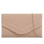 Craze London Womens Faux Suede Samantha Clutch Wedding Bridal Prom Handbags