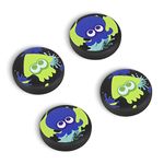 DLseego Octopus & Squid 4PCS Thumb Grips Caps for Switch/Switch OLED/Switch Lite Soft Silicone Joy Con Joystick Cover Protective Cute Animal Cartoon Analog Button Caps - Purple and Yellow