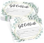 25 5x7 Geo Blank Gift Certificates for Business Gifts for Clients - Blank Gift Cards for Small Business Gift Certificates Christmas, Restaurant Gift Certificates for Spa Salon Gift Certificates