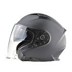 ViPER RSV22 Open Face Motorbike Helmet - Motorcycle Jet Crash Helmet for Men Women with Drop Down Sun Visor - ECE 22.06 Approved For Electric Bike Scooter Touring Moped Urban Motorbike Helmets