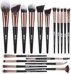 Makeup Brushes, 18 Pcs Professional Premium Synthetic Makeup Brush set, Foundation Powder Concealers Eye Shadows Make up Brushes (Black Gold)