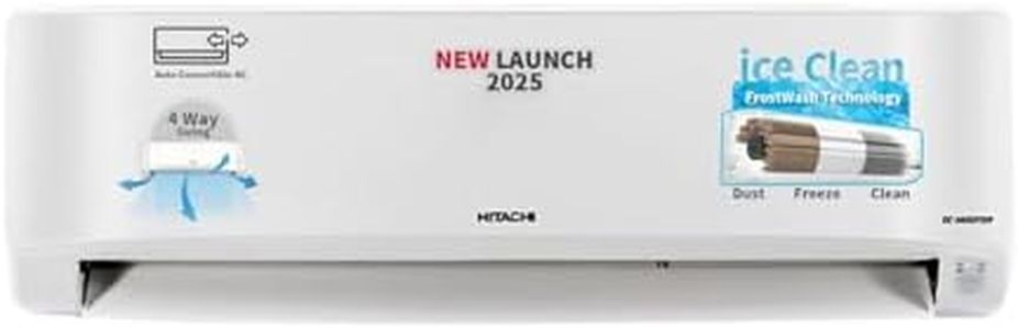 Hitachi 2 Ton Class 3 Star, 4-Way Swing, ice Clean, Xpandable+, Inverter Split AC (100% Copper, Dust Filter, 3400SXL RAS.G322PCBISS, White)
