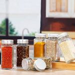 ARUZEN 120 ML | Glass Spice Jars with Lids,Spices & Seasonings Sets Organizer Spice Containers, Airtight Food Canisters (8)