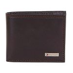 Tommy Hilfiger Men's Leather Fordham Bifold Wallet with Coin Pocket, Brown(Size: One Size)