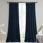 StangH Luxury Navy Blue Velvet Curtains - W42x L90 inches Room Darkening Curtains Privacy Protect for Boys Bedroom, Solid Back Tab Drapes Energy Saving for Dining Room/Patio, 2 Panels