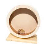 antiai Hamster Wooden Silent Wheel, Small Animal Exercise Wheel Accessories, Quiet Spinner Hamster Running Wheels Prevent Depression Toys for Hamsters, Gerbils, Mice and Other Small Pets (S)