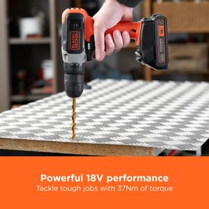 BLACK+DECKER 18V Cordless Drill – Compact Power Tool