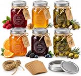 Mason Jars 16 oz with Lids, 6 Pack, Embossed Regular Mouth Canning Jars | Vintage Pint Glass Jars for Water Bath Canning, Pickles, Jam, Jelly and Honey, Airtight Pantry Storage and Homemade Gifts