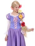 Angelaicos Womens Long Prestyled Braids Blonde Costume Rapunzel Wig