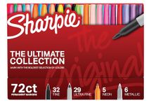 Sharpie Permanent Markers Ultimate Collection, Fine and Ultra Fine Points, Assorted Colors, 72 Count