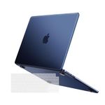 MOSISO Compatible with MacBook Air 13.6 inch Case 2022 2023 2024 Release M3 A3113 M2 A2681, Ultra-Thin Slim Natural Original Color Protective Case Plastic Hard Shell & Keyboard Cover, Midnight Blue