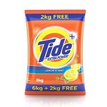 Tide Plus Extra Power Detergent Washing Powder - 6 kg + 2 kg Free = 8kg (Lemon and Mint)