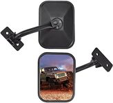 QMPARTS Upgraded Mirrors Doors Off Compatible with Wrangler TJ JK JKU, No Vibrate & Wobble Side View Mirrors, Easy-Install Quick Release Mirror Relocation Kit Compatible with Wrangler 1997-2018