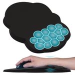 Cloud Ergonomic Mouse Pad Wrist Support, Cloud Wrist Rest Large Ergonomic Mousepad Cute, Ergo Desk Wrist Pad with Massage Design&Memory Foam&Non-Slip PU Base (Black Fabric)