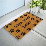 Mats Avenue Coir Door Mat Rubber Backed Printed with WIPE YOUR PAWS theme for Main Entrances of Home Office School Institutions 45 X75 CM with Rubber Backing Large Size for All homes Set of 1