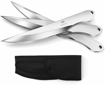 DWFKHT 3-Pack Throwing Knives Set, 10.1" Full Tang Stainless Steel, 0.236" Thick, with Protective Nylon Sheaths – Ideal for Recreation & Competition, No Spin Throwing