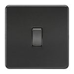 Knightsbridge SF2000MBB Screwless 1G 2-Way Switch, 230 V, Matt Black