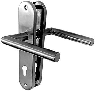 Paire de Poignée de porte sur plaque "Entraxe 165 mm" Inox 304 Mini "TINA" - Trou Cylindre