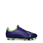 Puma Kids Finesse Laceless FG Football Boots Firm Purple/Green 2 (34.5)