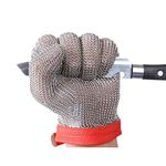 ThreeH Stainless Steel Gloves Mesh Cut Proof Stab Resistant Gloves for Cutting Slicing Working GL08 M(One Piece)