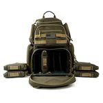 K-Cliffs Shooting Range Pistol Backpack | Up to 5 Handguns | Dedicated Mag Storage, Khaki With 5 Pouches, One Size