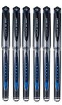 Uni TS-140143 Signo UM-153S Gel Impact Rollerball Pen, 0.6mm Line Width, 1.0mm Tip Width, Blue, Pack of 6