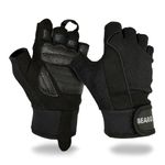 BEAR GRIP - Workout Gloves, Lightweight Breathable edition (Black, L)