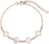 KFG s925 Sterling Silver Rose Gold Plated Mother of Pearl Bracelet for Women.