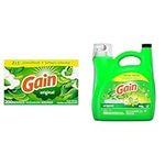 Gain Fabric Softener Dryer Sheets, Original Scent, 200 Count & Aroma Boost Liquid Laundry Detergent, Original Scent, 107 Loads, 4.55L, HE Compatible