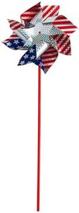 Fun Express 9" Jumbo Patriotic Stars & Stripes Prismatic Plastic Pinwheels – 12 Pc.